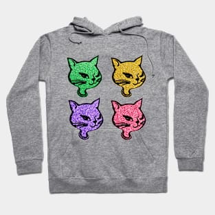 Winking Kitty Cat Stickers Hoodie